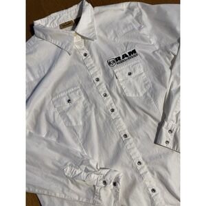 Wrangler Pearl Snap Western Shirt Women's 2XL White RAM‎ Rodeo Series Cowboy